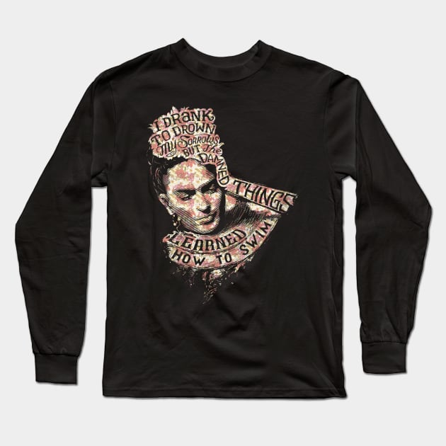 Frida Kahlo Long Sleeve T-Shirt by ElzeroStudio